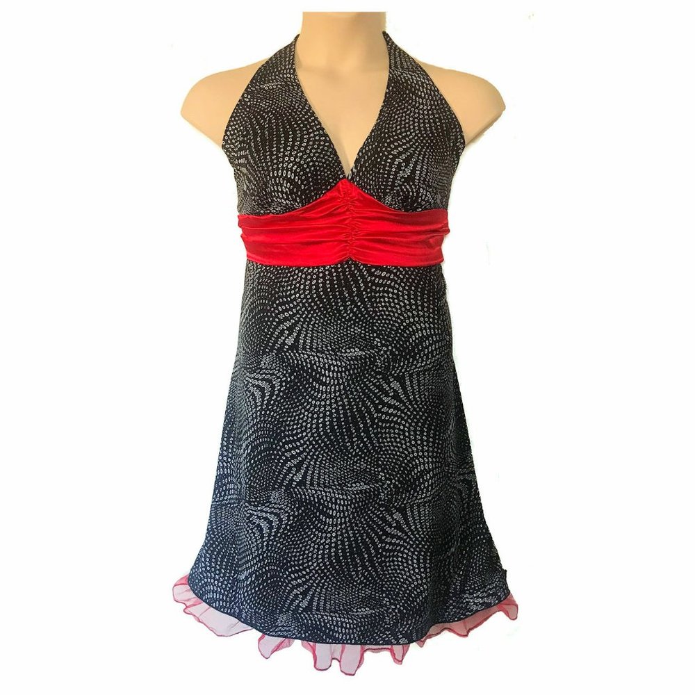 NWT Vintage Torrid Retro Rockabilly Black & White Dot Red Tulle Dress Size 26